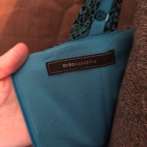 New Teal metallic body con cocktail with tutu bgbg